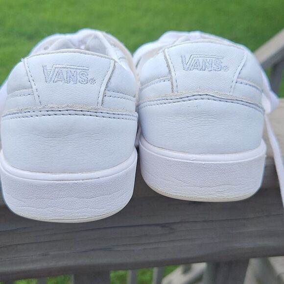 Vans White Leather Low Top Sneakers – Women’s Size 9 - Picture 6 of 8